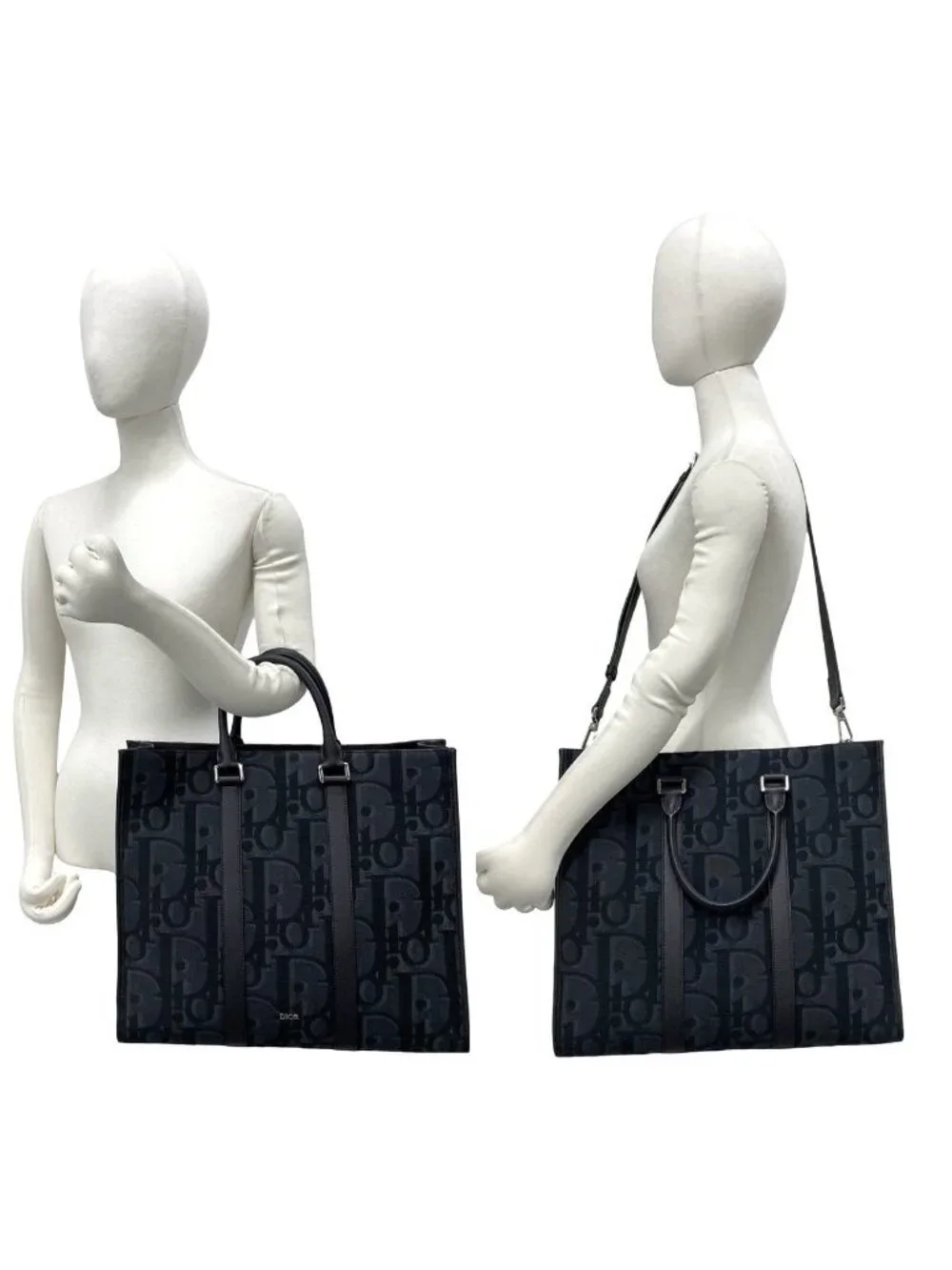 Dior East West Oblique Leather Tote Black